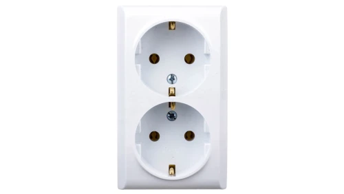 BIS Gniazdo podwójne z/u Schuko białe GN-2BS/00