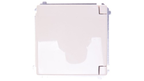 Simon Basic Gniazdo bryzgoszczelne z/u IP44 z przesłoną torów i klapką pełną beżowe BMGZ1Bz.01/12