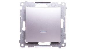 Simon 54 Łącznik jednobiegunowy z podświetleniem srebrny mat DW1AL.01/43