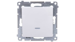 Simon 54 Łącznik jednobiegunowy z podświetleniem bialy DW1AL.01/11