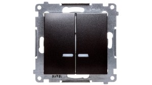 Simon 54 Łącznik świecznikowy z podświetleniem antracyt DW5ABL.01/48