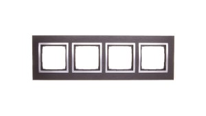 Simon 54 Nature Ramka poczwórna metal INOX YIN DRN4/78