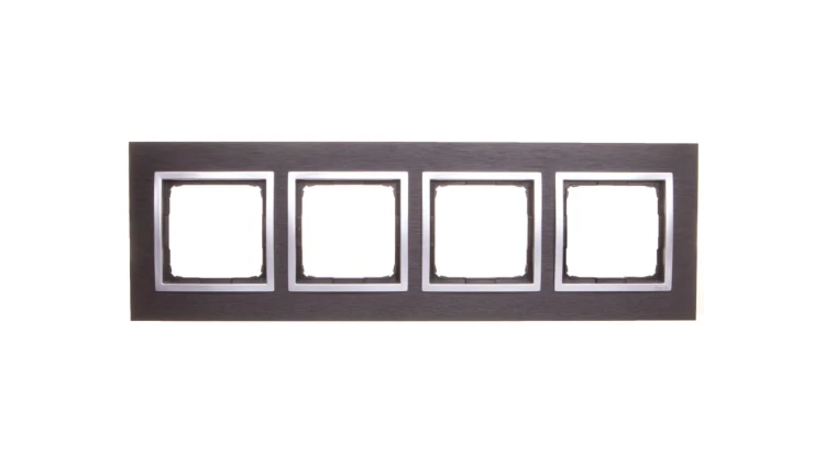 Simon 54 Nature Ramka poczwórna metal INOX YIN DRN4/78