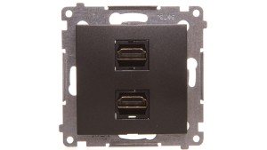 Simon 54 Gniazdo podwójne HDMI antracyt DGHDMI2.01/48