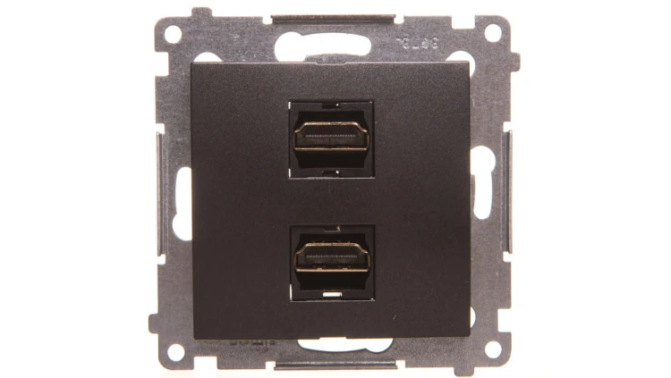 Simon 54 Gniazdo podwójne HDMI antracyt DGHDMI2.01/48