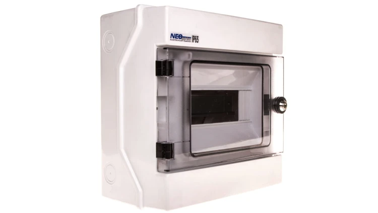 Rozdzielnica hermetyczna modułowa (500V AC ,1000V DC) 1x8 natynkowa IP65 RH-8/Z (z zamkiem) 36.9