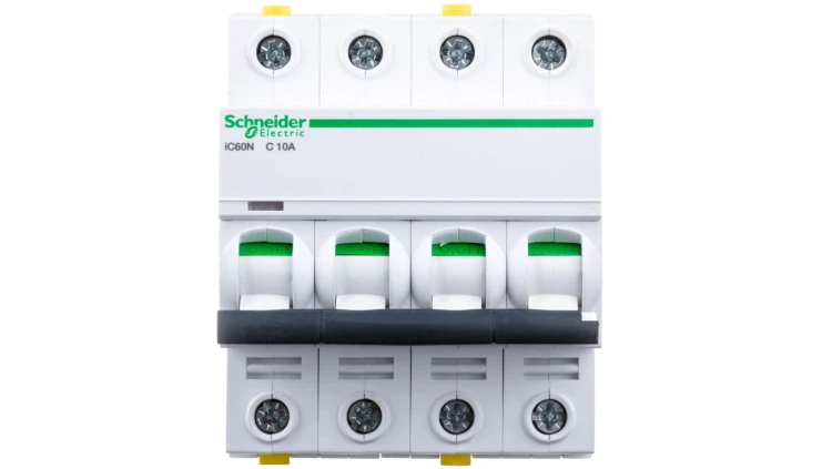 Wyłącznik nadprądowy 4P C 10A 6kA AC iC60N-C10-4 A9F04410