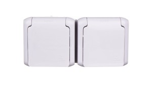 FORIX Gniazdo podwójne z/u 16A IP44 z przesłonami szare 782397