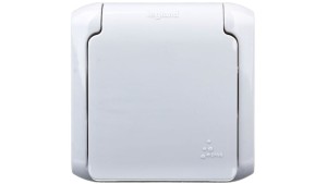 FORIX Gniazdo pojedyncze z/u 16A IP44 z przesłonami szare 782395