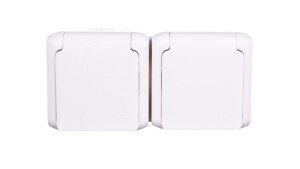 FORIX Gniazdo podwójne z/u 16A IP44 z przesłonami białe 782377