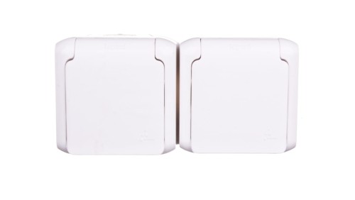 FORIX Gniazdo podwójne z/u 16A IP44 z przesłonami białe 782377