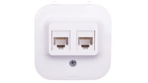 FORIX Gniazdo komputerowe podwójne RJ45 kat.5e UTP białe 782428