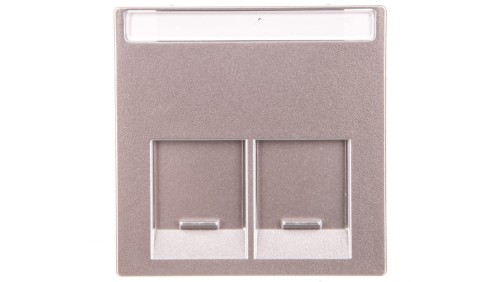 Merten System M Płytka centralna podwójna gniazda komputerowego RJ45 aluminium MTN466560