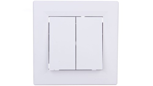 Łącznik Asfora podwójny schodowy biały z ramką EPH0600121