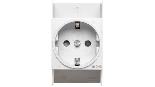 Gniazdo modułowe Schuko 10/16A 250V AC na szynę I kl. izolowane SN016