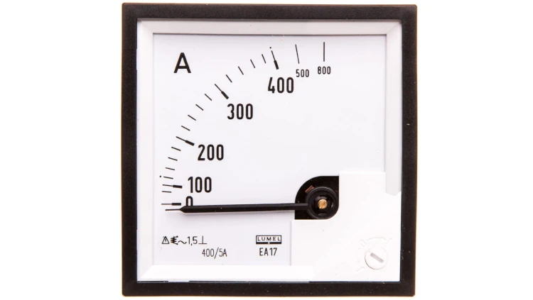 Amperomierz analogowy tablicowy 800/400A do przekładnika 400/5A 72x72mm IP50 C3 K=90 st. EA17N F42100000000
