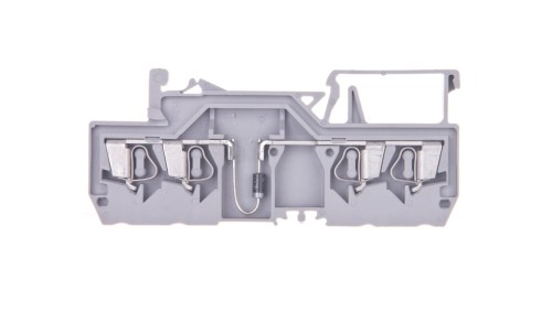 Złączka szynowa 4-przewodowa z diodą 1N4007 2,5mm2 szara 280-815/281-410