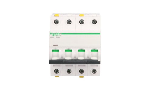 Wyłącznik nadprądowy 4P D 63A 6kA AC iC60N-D63-4 A9F05463