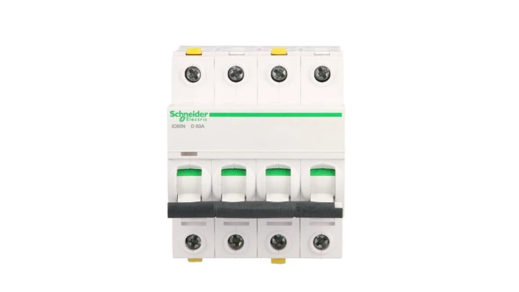 Wyłącznik nadprądowy 4P D 63A 6kA AC iC60N-D63-4 A9F05463