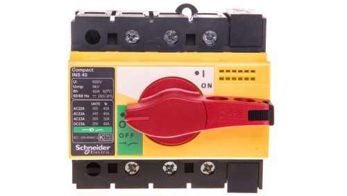 Rozłącznik izolacyjny 3P 40A dzwignia żółto-czerwona INS40 28916