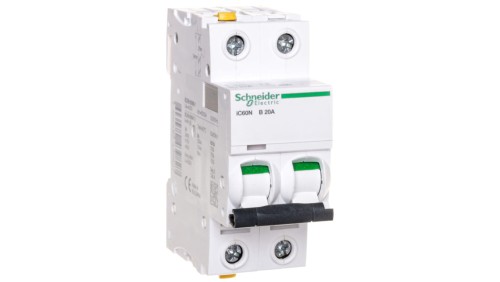 Wyłącznik nadprądowy 2P B 20A 6kA AC iC60N-B20-2 A9F03220