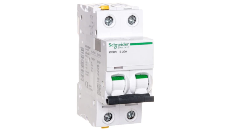 Wyłącznik nadprądowy 2P B 20A 6kA AC iC60N-B20-2 A9F03220