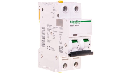 Wyłącznik nadprądowy 2P B 40A 6kA AC iC60N-B40-2 A9F03240