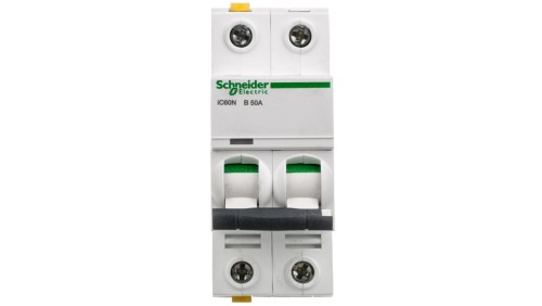 Wyłącznik nadprądowy 2P B 50A 6kA AC iC60N-B50-2 A9F03250