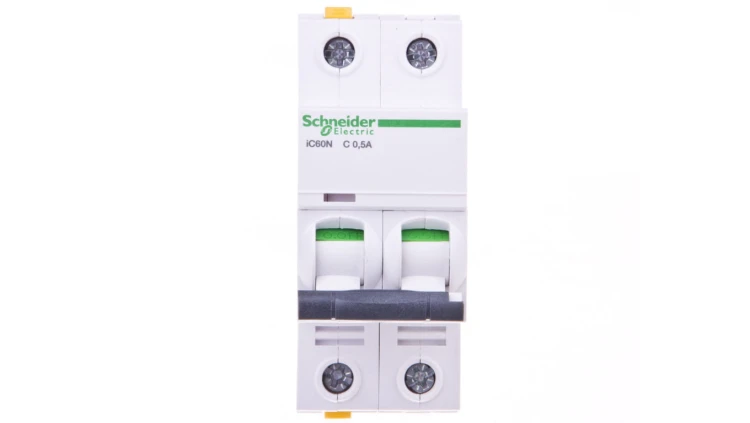 Wyłącznik nadprądowy 2P C 0,5A 6kA AC iC60N-C0,5-2 A9F04270
