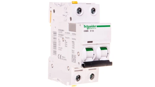 Wyłącznik nadprądowy 2P D 1A 6kA AC iC60N-D1-2 A9F05201