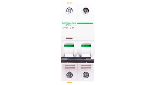 Wyłącznik nadprądowy 2P D 3A 6kA AC iC60N-D3-2 A9F05203