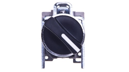 Przełącznik 2 położeniowy pokrętło 22mm czarny 1Z z samopowrotem XB4BD41