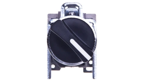 Przełącznik 2 położeniowy pokrętło 22mm czarny 1Z z samopowrotem XB4BD41