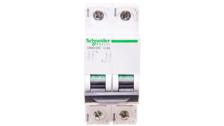 Wyłącznik nadprądowy 2P C 6A 6kA DC C60H A9N61526