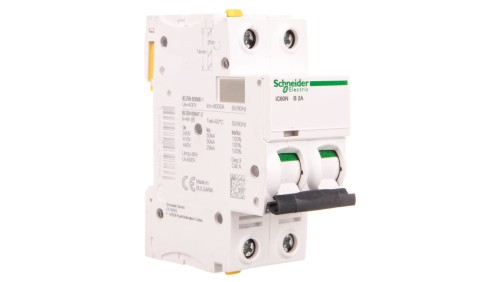 Wyłącznik nadprądowy 2P B 2A 6kA AC iC60N-B2-2 A9F03202
