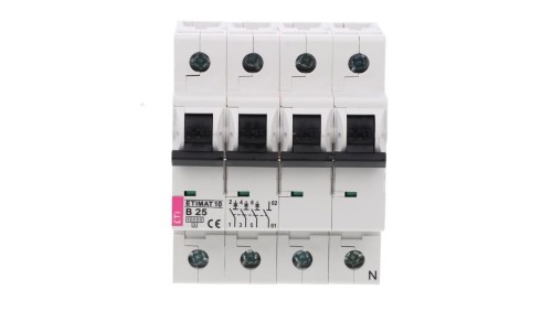 Wyłącznik nadprądowy 3P+N B 25A 10kA AC ETIMAT10 002126718