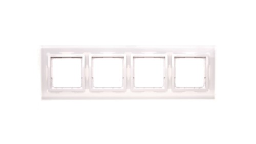 Simon 54 Nature Ramka poczwórna szkło BIAŁA PERŁA DRN4/70
