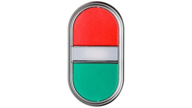 Przycisk sterowniczy 22mm podwójny czerwono/ zielony podświetlany z samopowrotem bez adaptera LPCBL7113