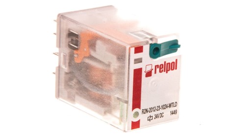 Przekaźnik przemysłowy miniaturowy 2P 24V DC IP40 AgNi R2N-2012-23-1024-WTLD 860399