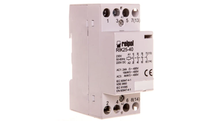 Stycznik modułowy 25A 4Z 0R 230V AC/DC RIK25-40-230 2608213