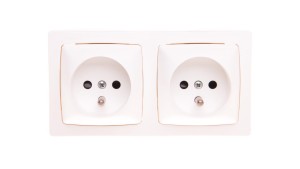 OTEO Gniazdo podwójne z/u 16A z przesłonami białe 086076