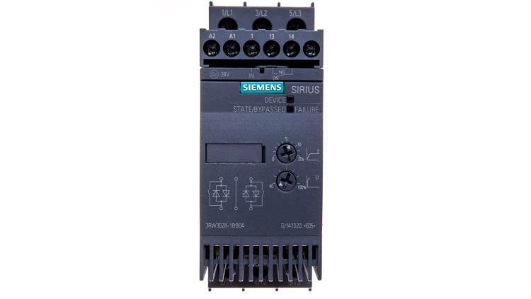 Softstart 3-fazowy 200-480VAC 38A 18,5kW/400V Uc=24V AC/DC S0 3RW3028-1BB04