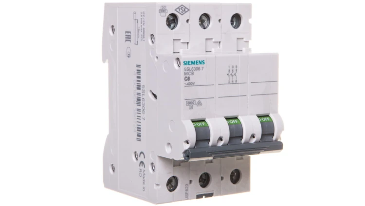 Wyłącznik nadprądowy 3P C 6A 6kA AC 5SL6306-7