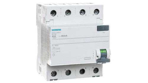 Wyłącznik różnicowoprądowy 4P 63A 0,03A Typ AC 30mA 400V SENTRON 5SV4346-0