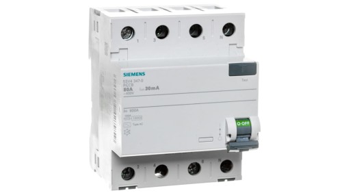 Wyłącznik różnicowoprądowy 4P 80A 0,03A Typ AC 30mA 400V SENTRON 5SV4347-0