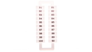 Oznacznik do złączek szynowych EURO 2,5-70mm2 /81-100/ biały 43192 (nadruk 81-100)