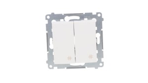 Simon 54 Łącznik krzyżowy podwójny 10AX 250V, szybkozłącza, biały DW7/2.01/11