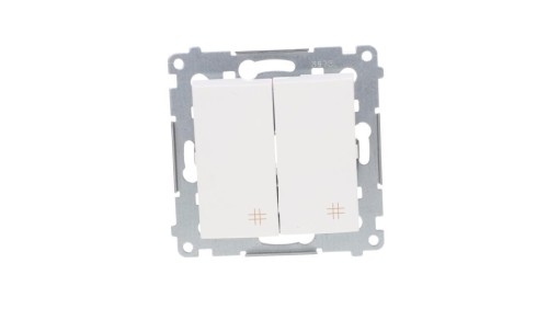 Simon 54 Łącznik krzyżowy podwójny 10AX 250V, szybkozłącza, biały DW7/2.01/11