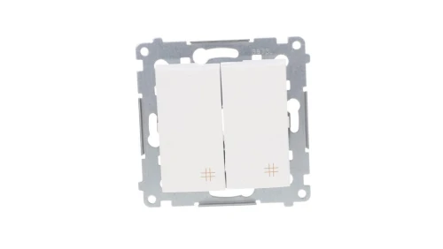 Simon 54 Łącznik krzyżowy podwójny 10AX 250V, szybkozłącza, biały DW7/2.01/11