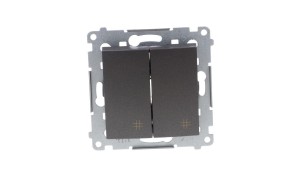 Simon 54 Łącznik krzyżowy podwójny 10AX 250V, szybkozłącza, antracyt (met.) DW7/2.01/48